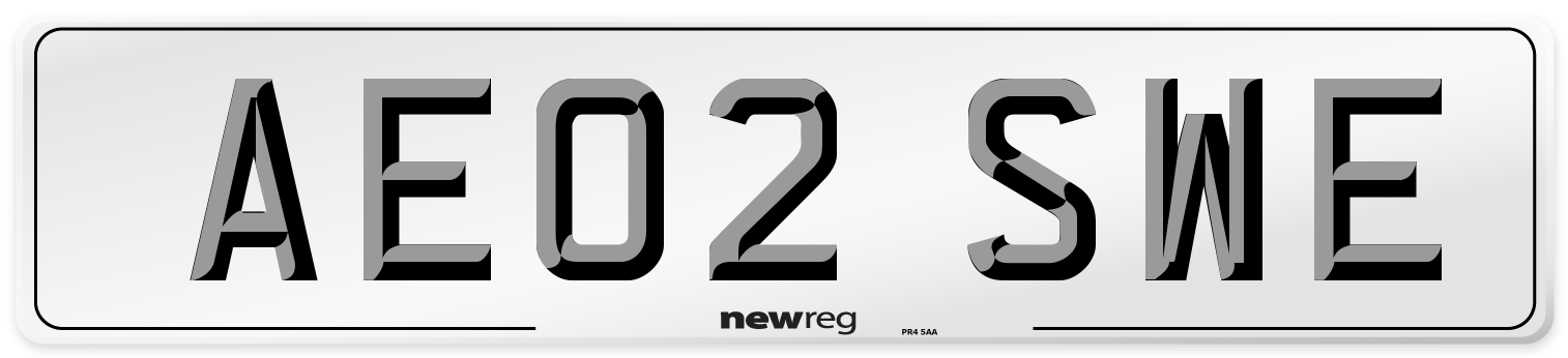 AE02 SWE Number Plate from New Reg